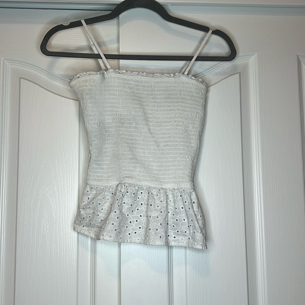 Art Class Smocked Tank Top Girls Large (10-12) Ruffle Hem